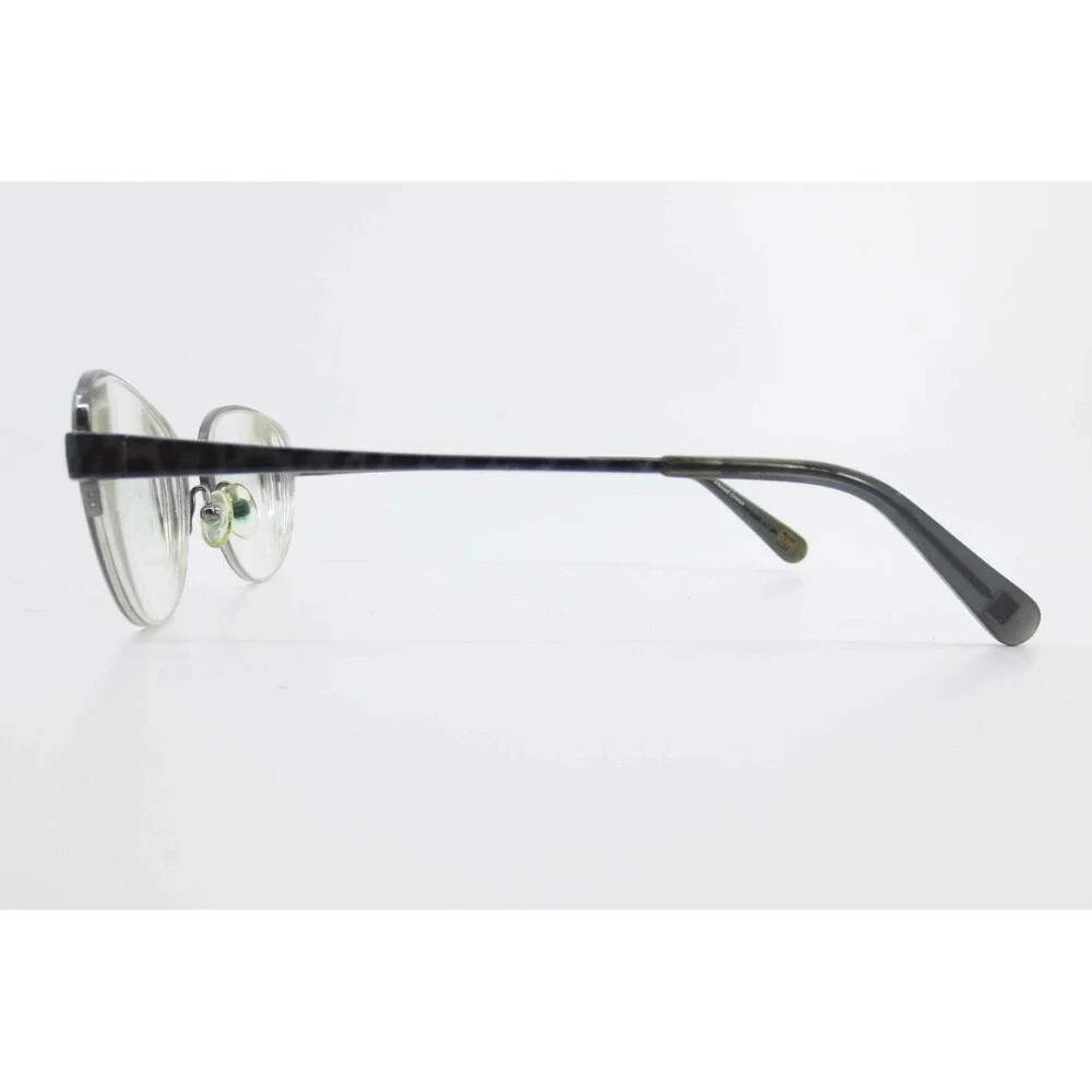 Nine West NW1060 035 Gunmetal Leopard Semi Rimless Oval Eyeglasses 52-17-135